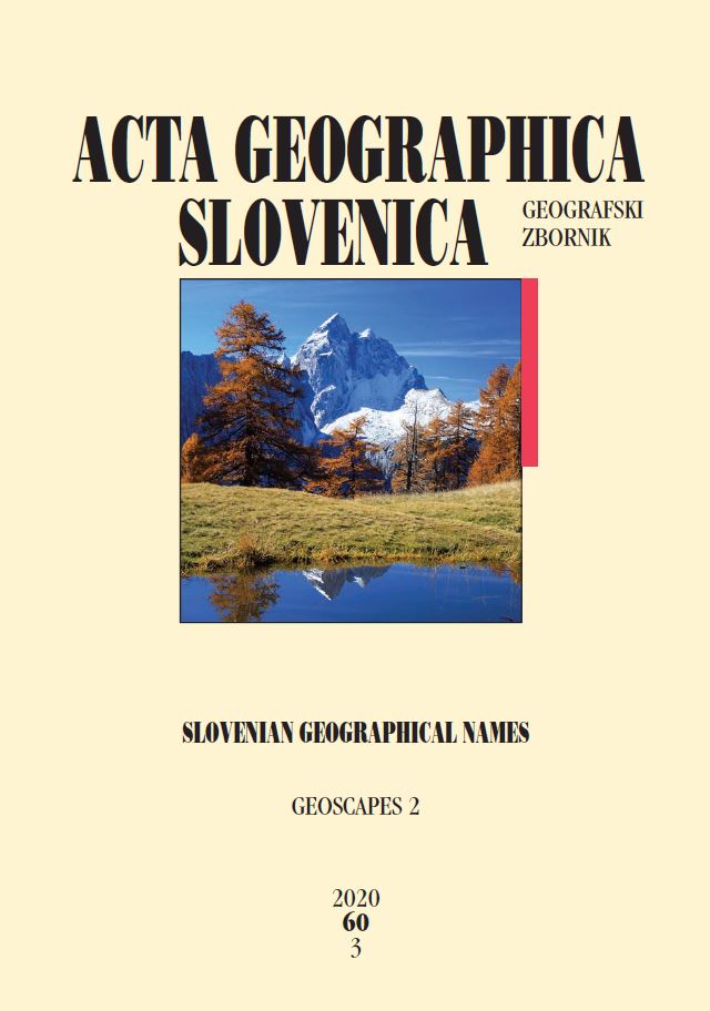 					View Vol. 60 No. 3 (2020): Geoscapes 2: Slovenian geographical names
				