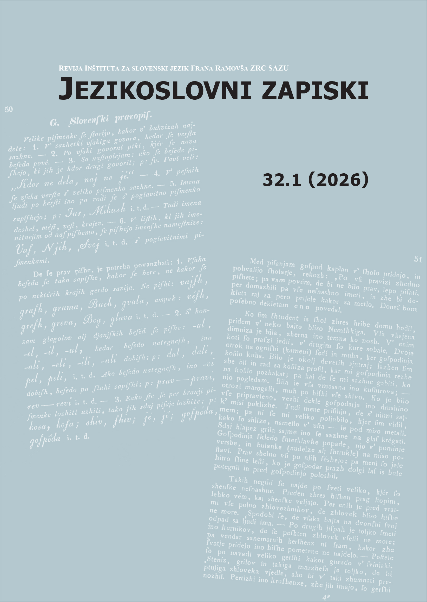 					Poglej Letn. 32 Št. 1 (2026): Jezikoslovni zapiski
				
