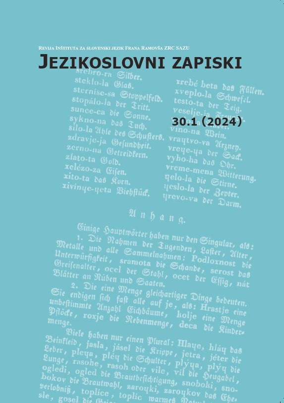 					Poglej Letn. 30 Št. 1 (2024): Jezikoslovni zapiski
				