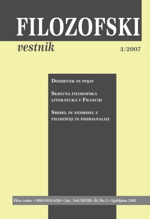 					View Vol. 28 No. 3 (2007): Semblant and Appearance, Clandestine Philosophical Literature in France, Sense and Nonsense in Philosophy and Psychoanal
				