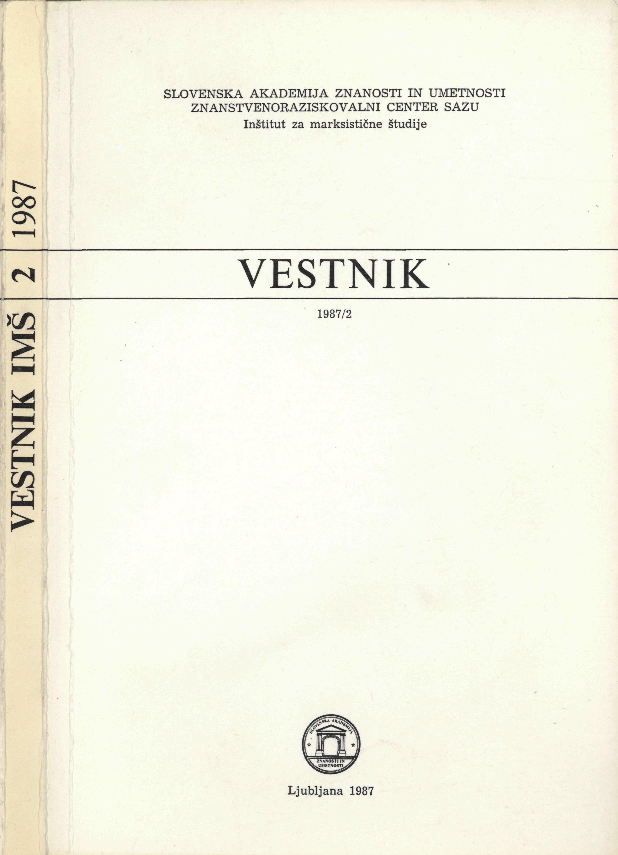					View Vol. 8 No. 2 (1987): Epistemologija, teorija jezika, estetika, Razprave o marksizmu in postmarksizmu, Zgodovina marksizma - Antonio Gramsci
				